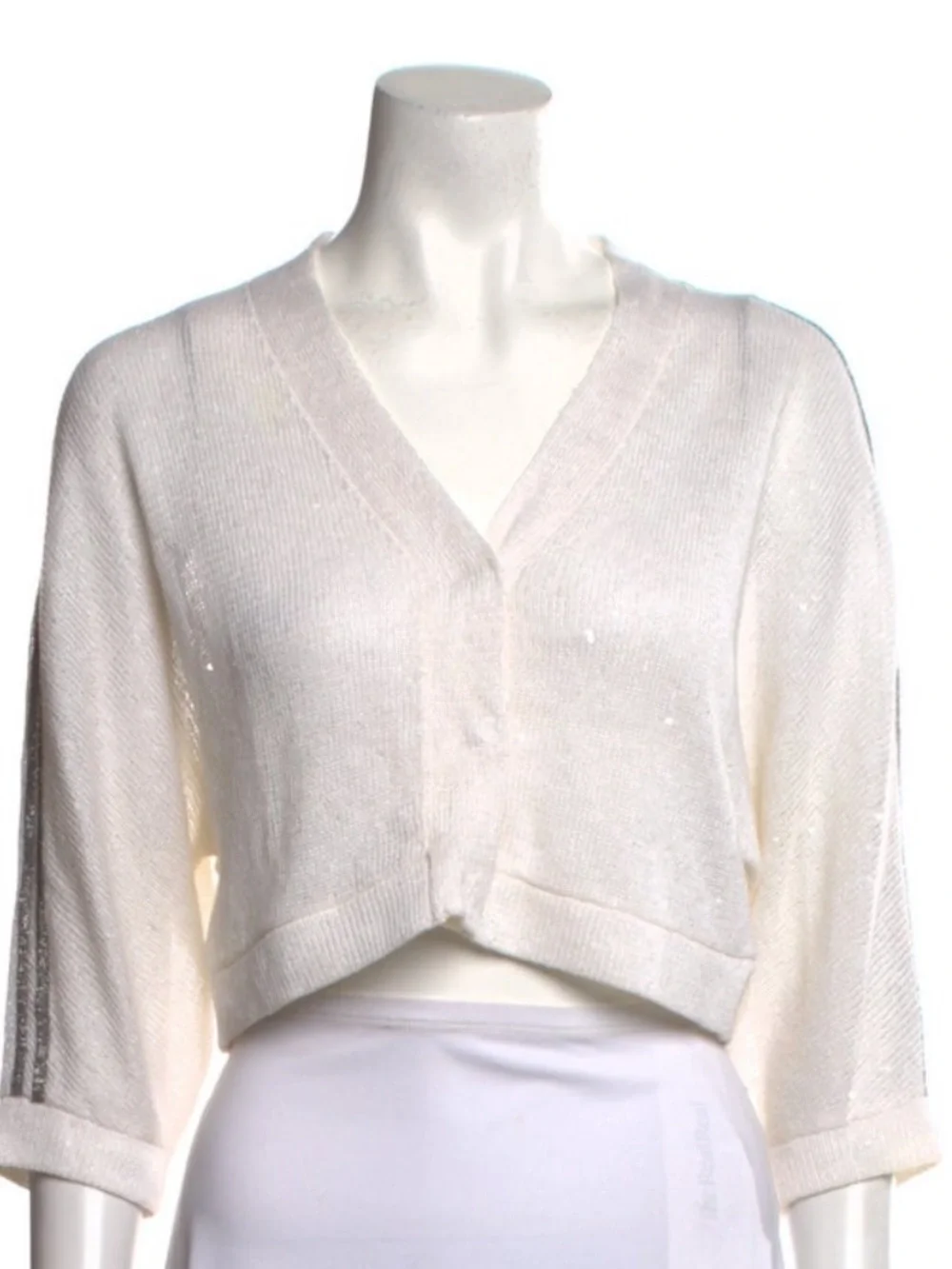 Brunello Cucinelli Cropped Linen & Silk sweater - Picture 1 of 3